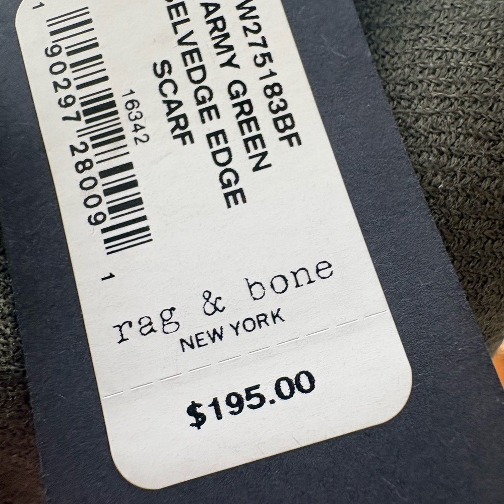 Rag & Bone Olive Army Green Merino Wool Scarf-NWT-$195 - Picture 2 of 7